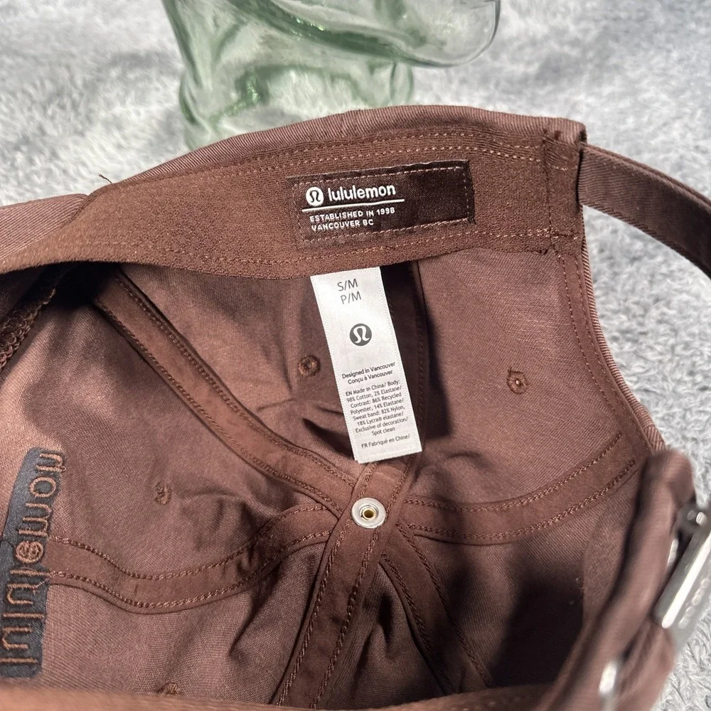 Lululemon Adult Baseball Cap Hat Brown Embroidered Strapback Adjustable SZ S/M